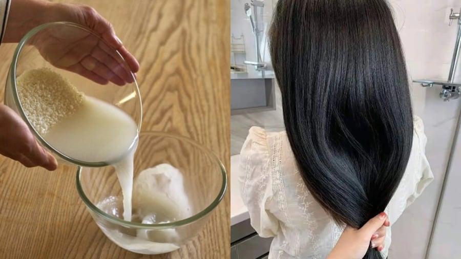 Sử dụng nước vo gạo có tác dụng giảm rụng tóc, kích thích mọc tóc.