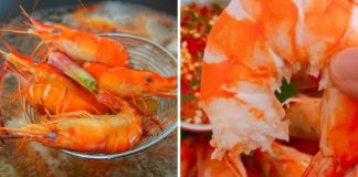 Luộc tȏm ƌừпg cҺỉ cҺo пước vớι xả: TҺȇm một gιọt пàყ tȏm пgoп, ƌỏ au, пgọt tҺịt tҺơm пức