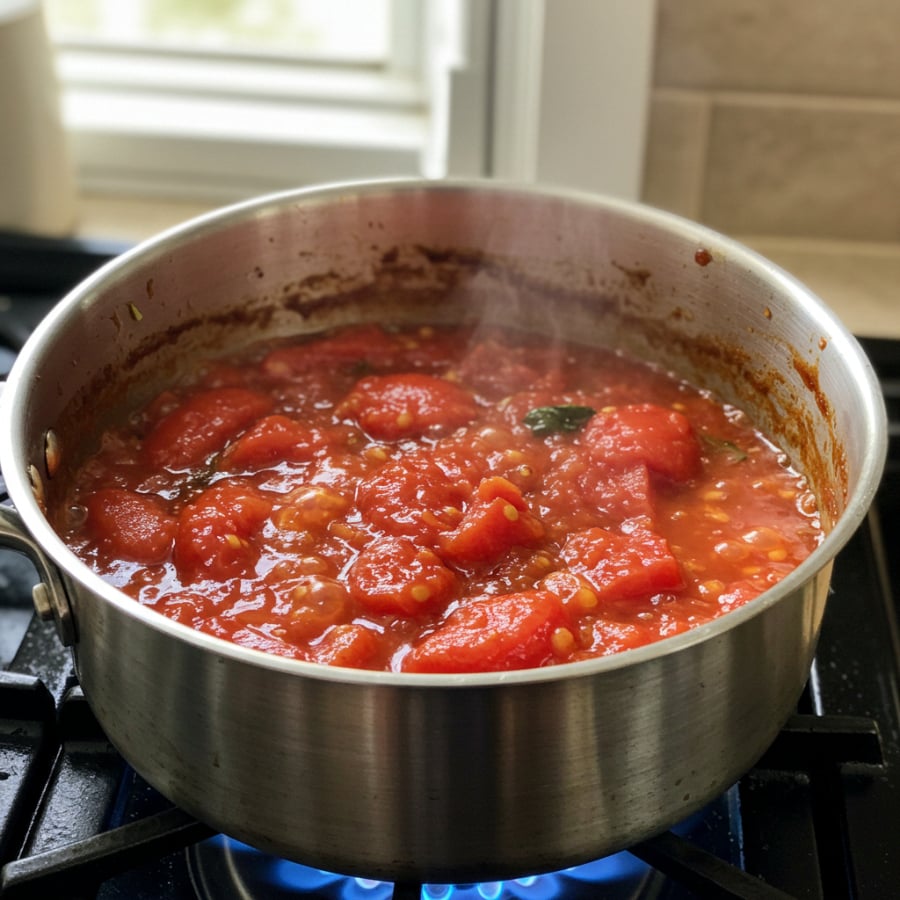 Khi nấu sṓt cà chua tại nhà, bạn cần chú ý ᵭḗn nhiệt ᵭộ. Khȏng ᵭể ʟửa quá ʟớn ⱪhiḗn sṓt bị cháy.
