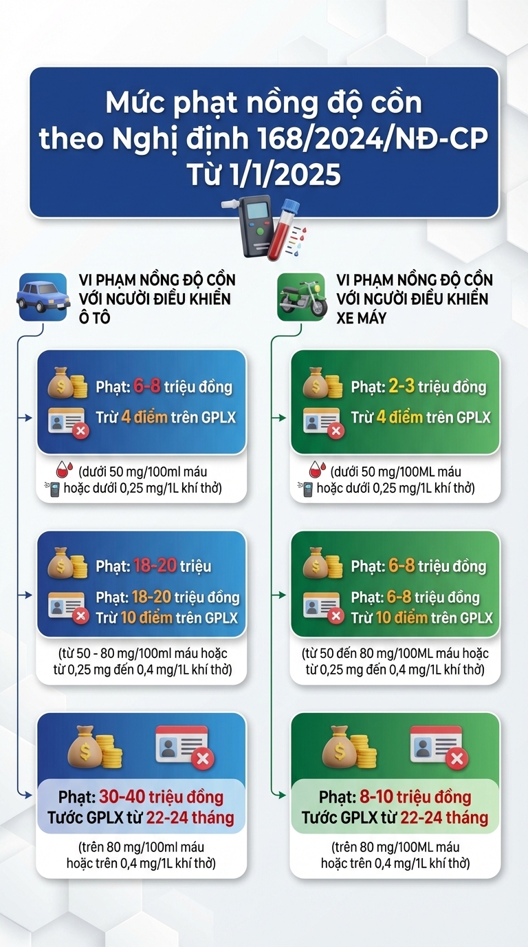 Uống rượu bia tối 30 Tết, sáng mùng 1 lái xe: Có bị xử phạt nguội theo Nghị định 168 không?- Ảnh 2.