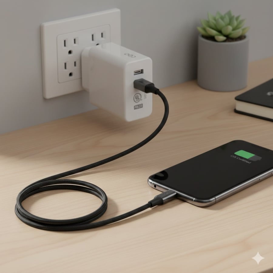 Bộ sạc đạt tiêu chuẩn an toàn và cách sạc đúng giúp giảm nhiệt, kéo dài tuổi thọ pin điện thoại.