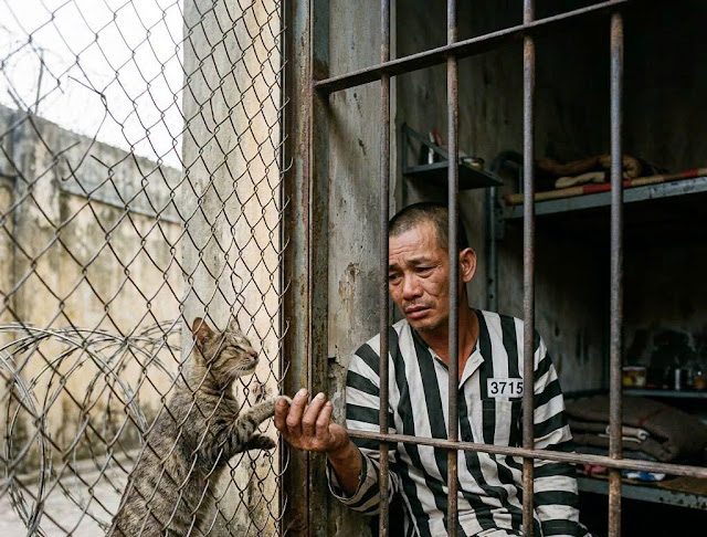 9 năm không một người thăm nuôi, chỉ có con mèo hoang làm bạn, ngày ra tù khiến ai cũng nghẹn ngào…