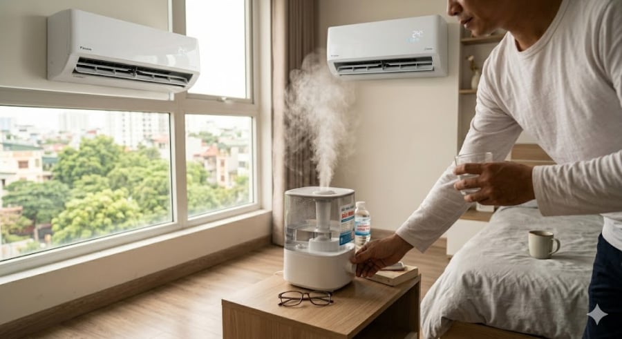 Nguyên lý hoạt động của điều hòa là hút ẩm trong không khí để làm mát, vô tình biến căn phòng của bạn thành một 